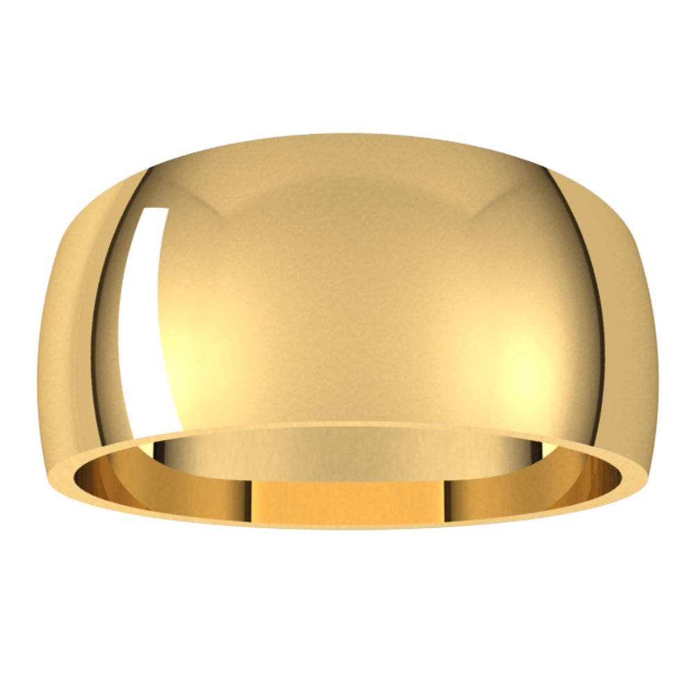 10K Yellow Gold 9 mm Tapered Half Round Band Size 7