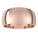 10K Rose 9 mm Tapered Half Round Band Size 10