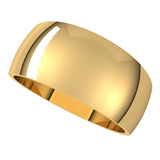 10K Yellow Gold 9 mm Tapered Half Round Band Size 7