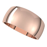 10K Rose 9 mm Tapered Half Round Band Size 10