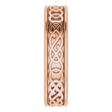 14K Rose 5 mm Celtic-Inspired Flat Band Size 6.5