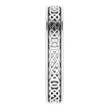 14K White 4 mm Celtic-Inspired Flat Band