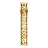 10K Yellow 4 mm Celtic-Inspired Flat Band