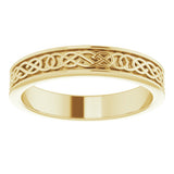 10K Yellow 4 mm Celtic-Inspired Flat Band Size 7.5
