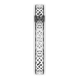 10K White Gold 4 mm Celtic-Inspired Flat Band Size 9