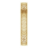 14K Yellow Gold 4 mm Celtic-Inspired Flat Band Size 10
