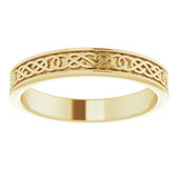 14K Yellow Gold 4 mm Celtic-Inspired Flat Band Size 10