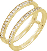 14K Yellow Gold 1/5 CTW Lab Grown Diamond Ring Guard