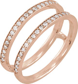 14K Rose Gold 1/5 CTW Natural Diamond Ring Guard