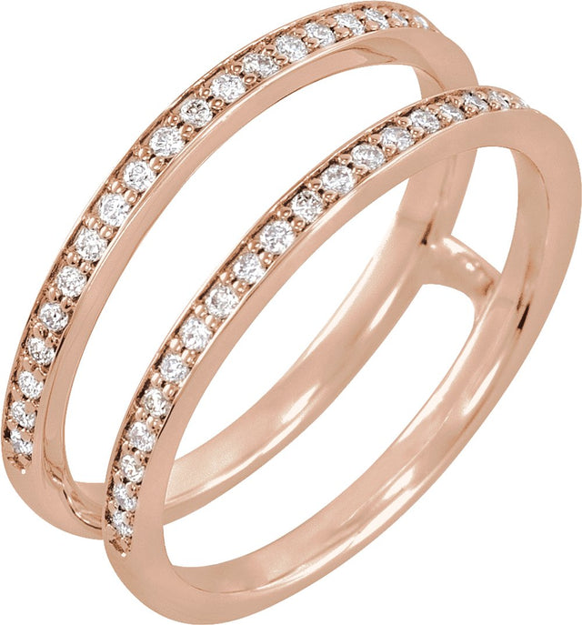 14K Rose Gold 1/5 CTW Natural Diamond Ring Guard