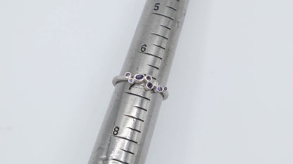 SALE 35% OFF - White Gold Ring with Sapphires and Diamonds