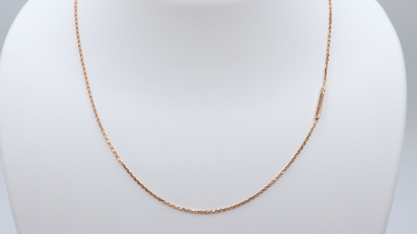 SALE 35% OFF - Rose Gold Asymetrical Bar Necklace