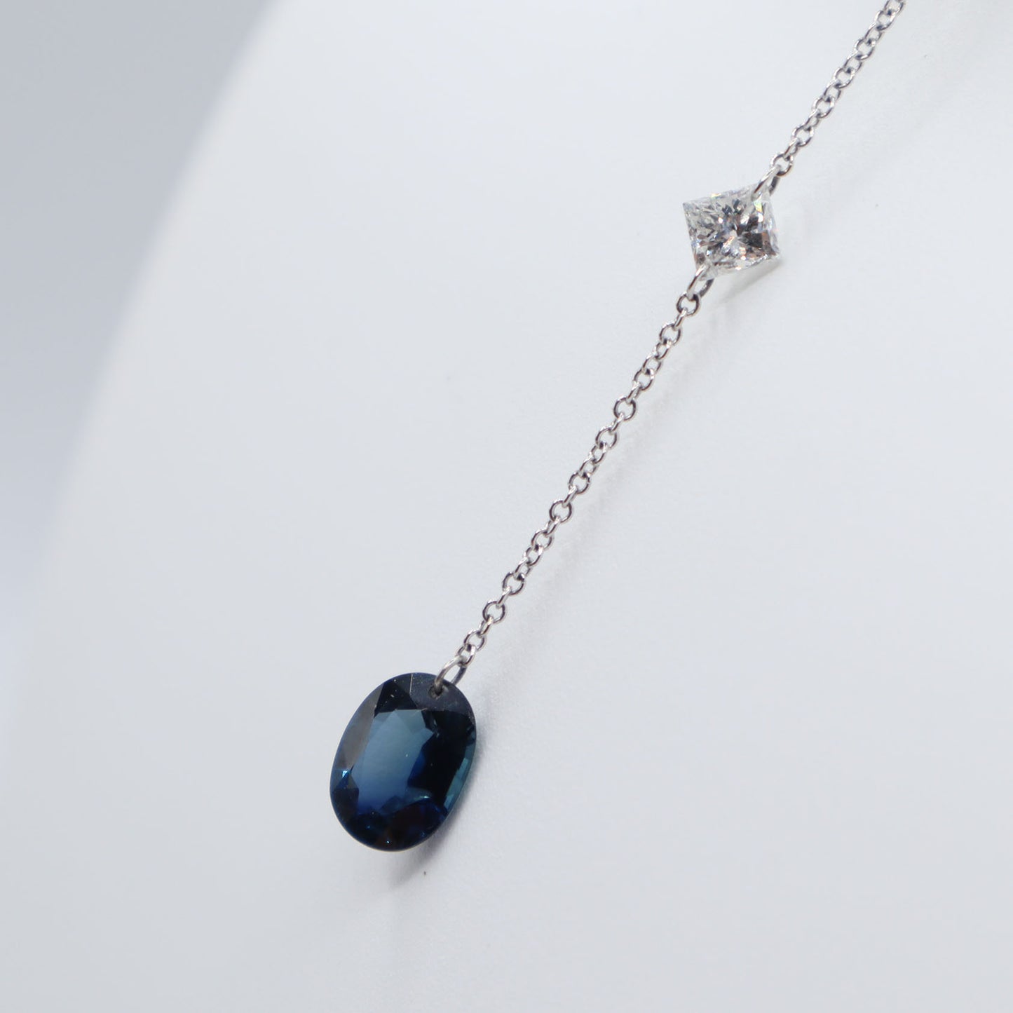Drilled Blue Sapphire Y Pendant