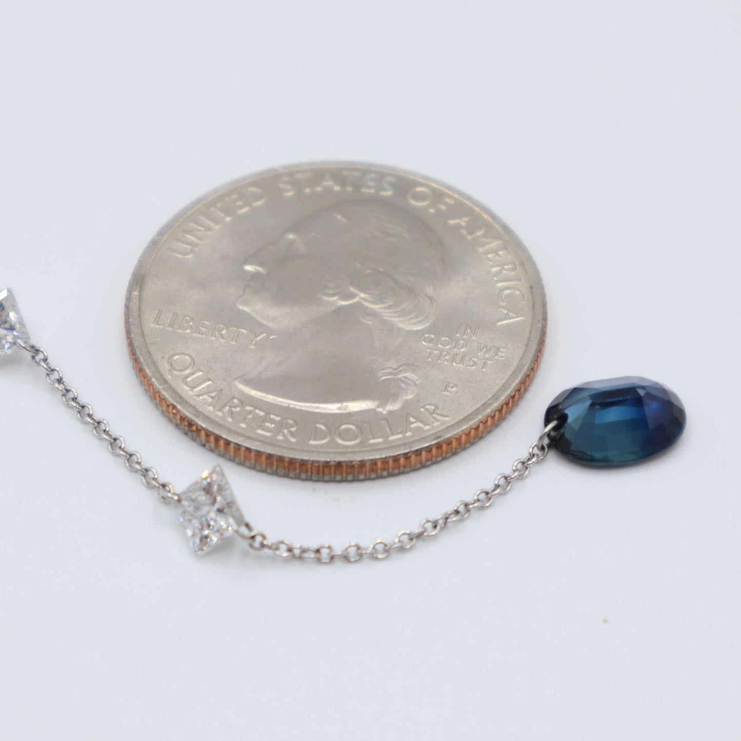 Drilled Blue Sapphire Y Pendant