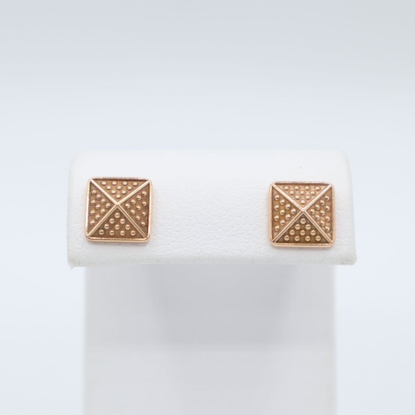 SALE 35% OFF - Rose Gold Pyramid Studs