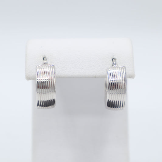 White Gold Wide Hoops