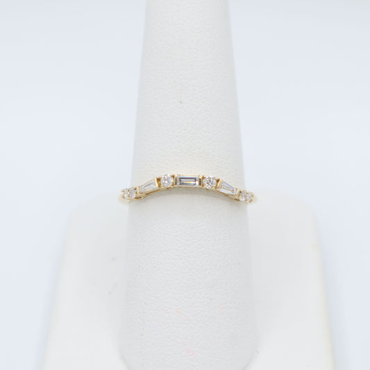 Gold and Diamond Curved Band