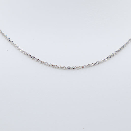 White Gold Cable Chain 16"