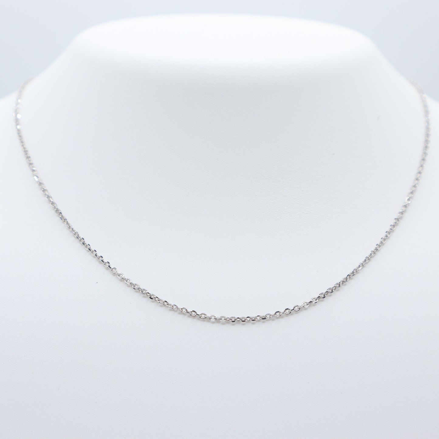 White Gold Cable Chain 16"
