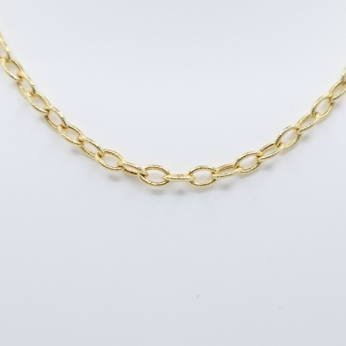 Gold Textured Cable Chain 18"