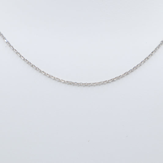 White Gold Cable Chain 18"