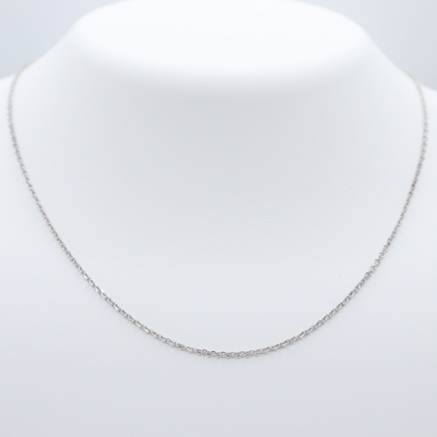 White Gold Cable Chain 18"