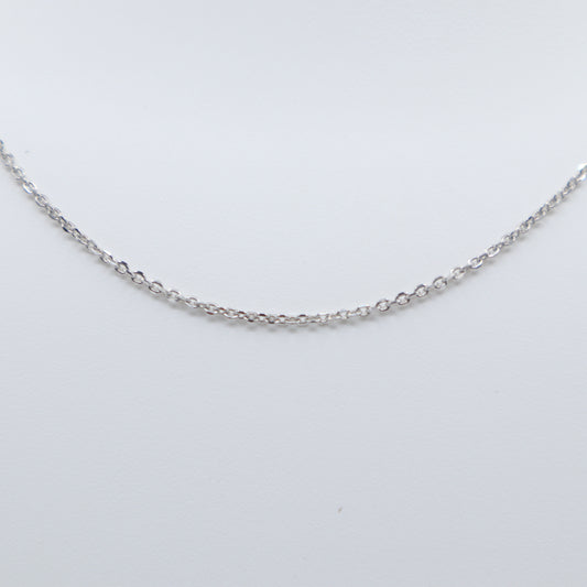 White Gold Cable Chain 20"