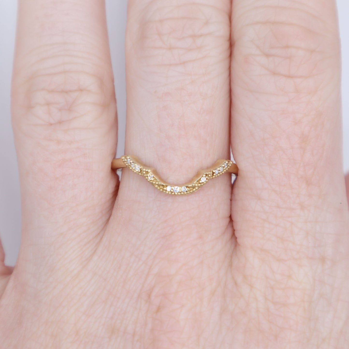 Gold Diamond Curved Band