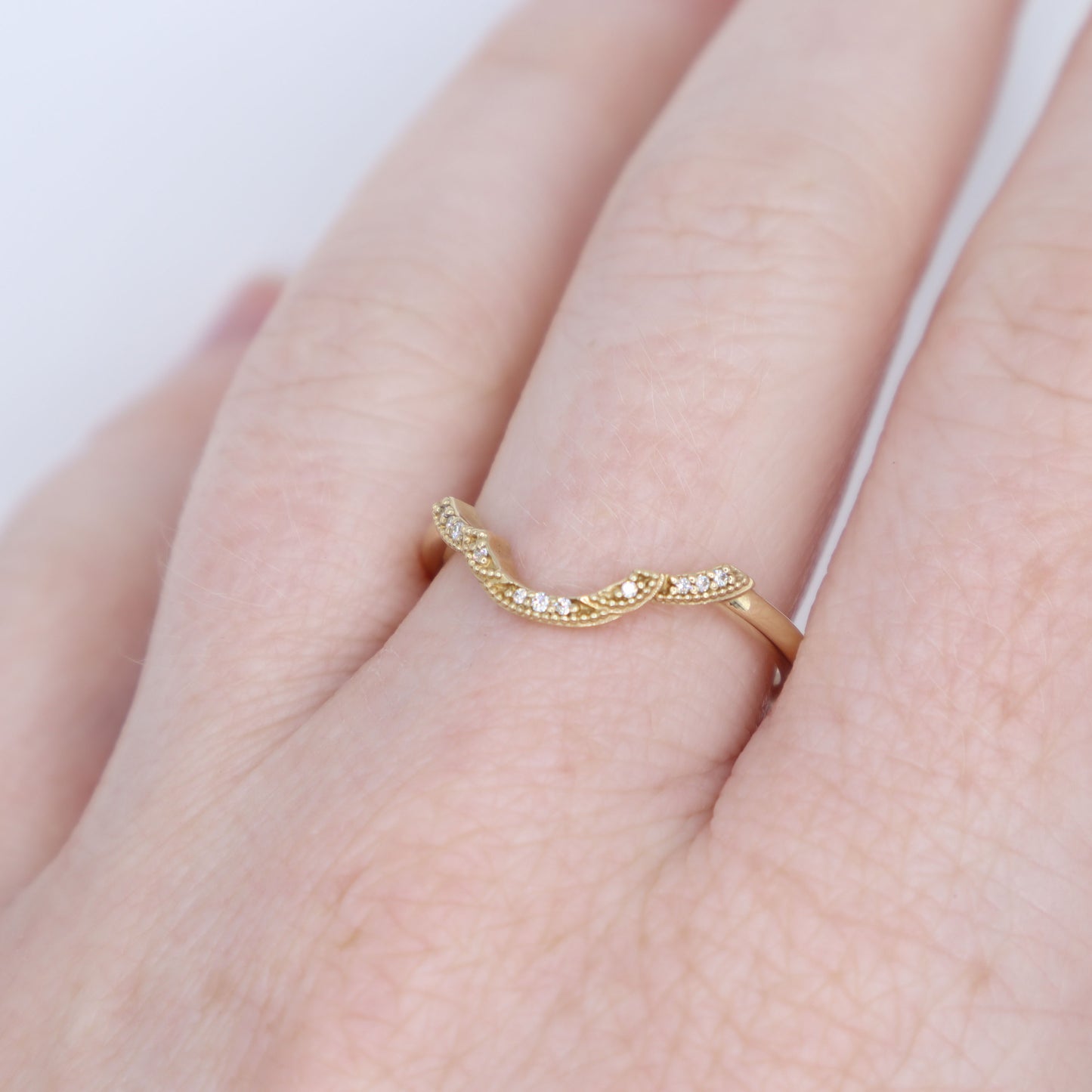 Gold Diamond Curved Band