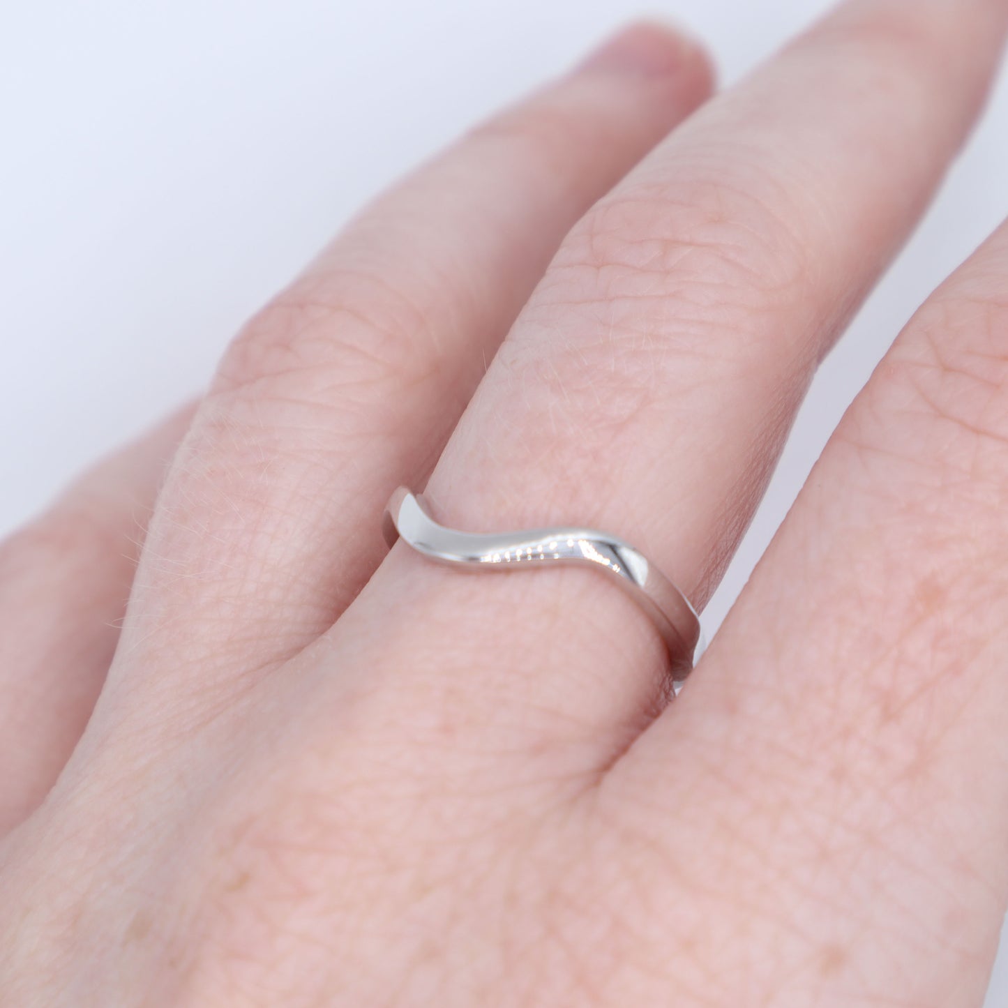 White Gold Curved Band