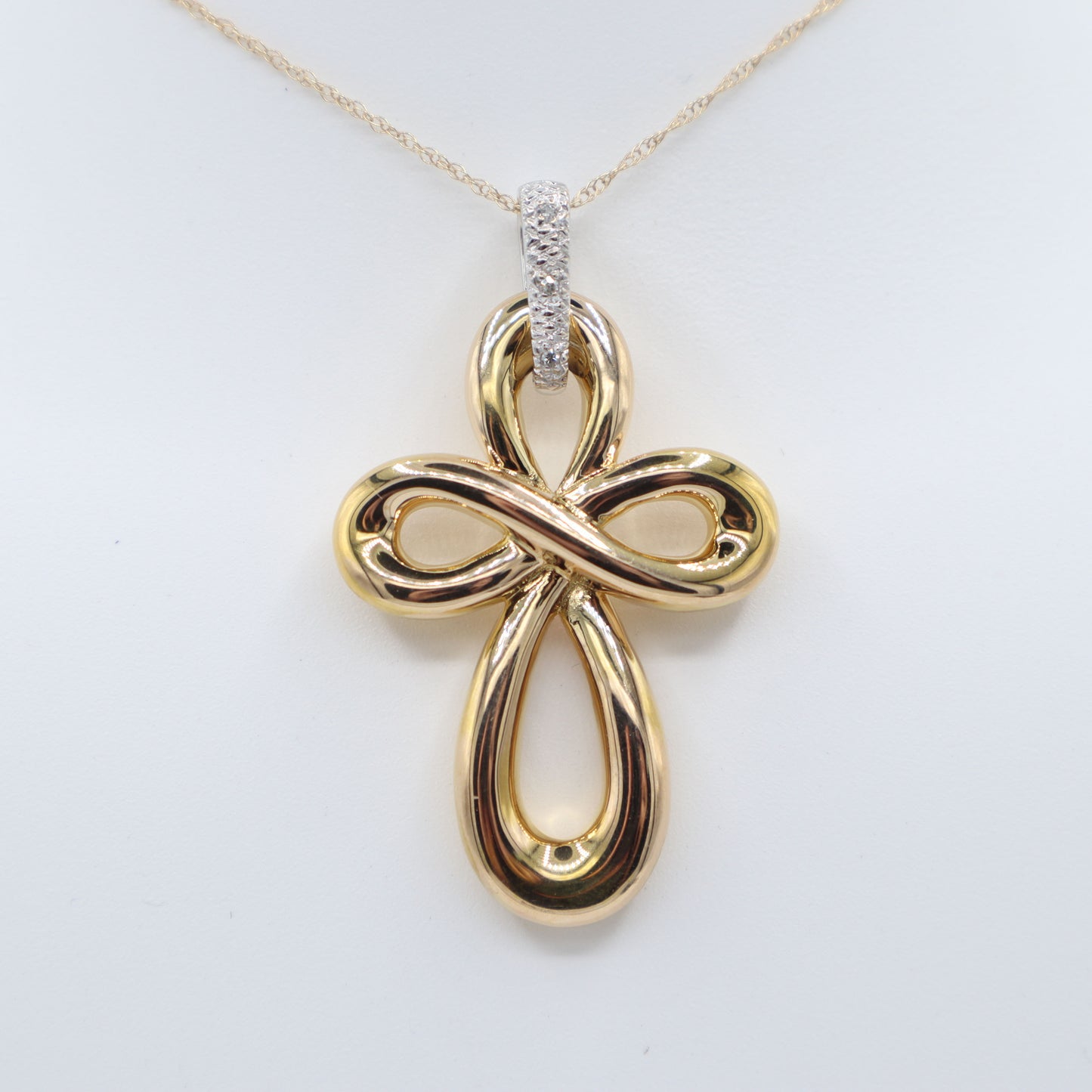 Two Toned Gold Cross Pendant