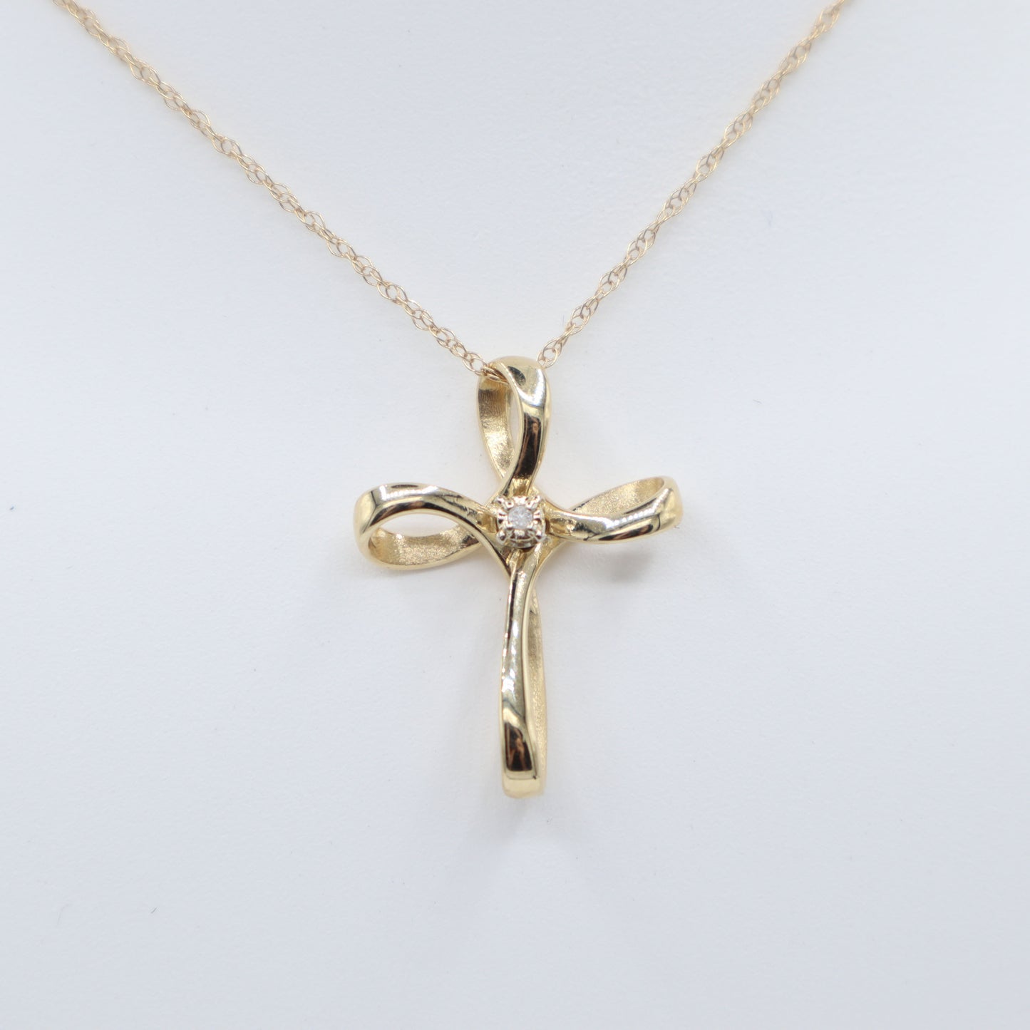 Gold Cross with Diamond