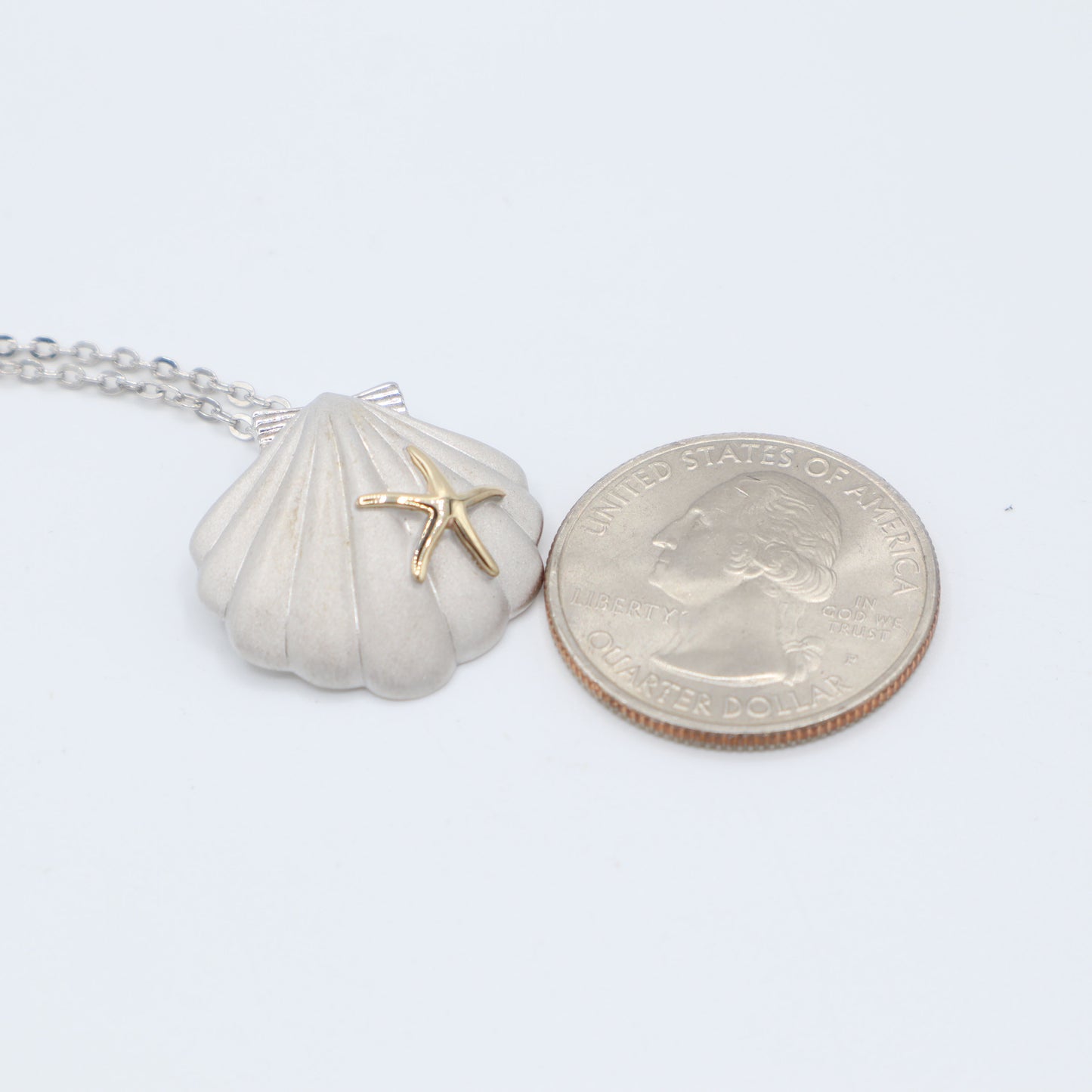 Sterling Silver and Gold Shell Pendant