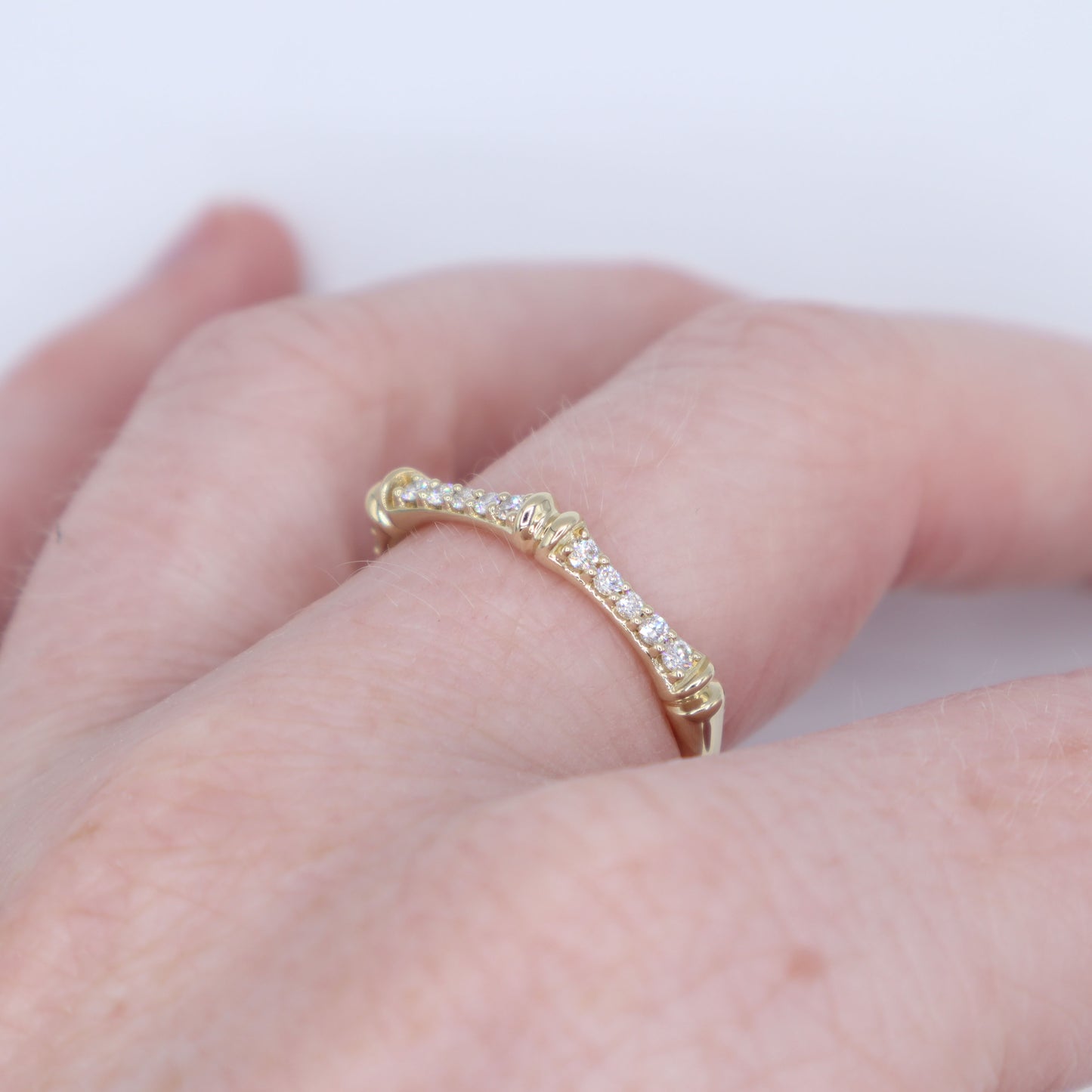 Gold and Diamond Geometric Ring