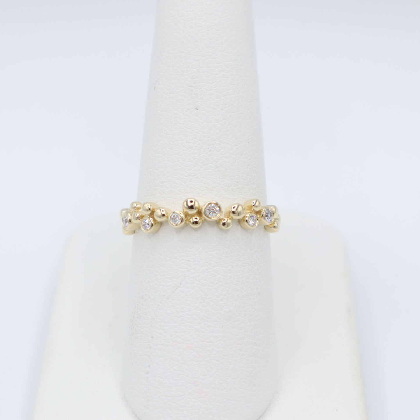 Gold and Diamond Bead Ring