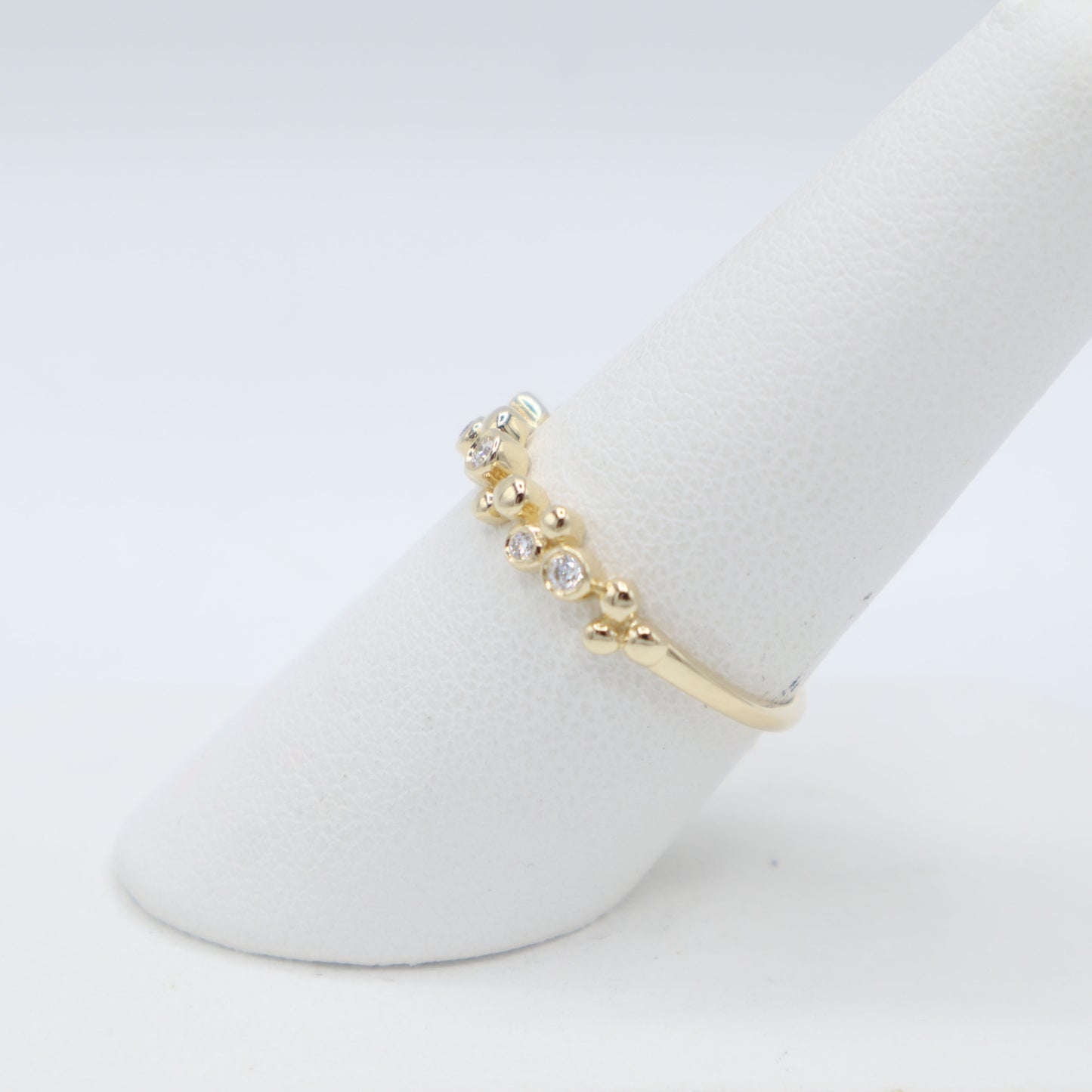 Gold and Diamond Bead Ring