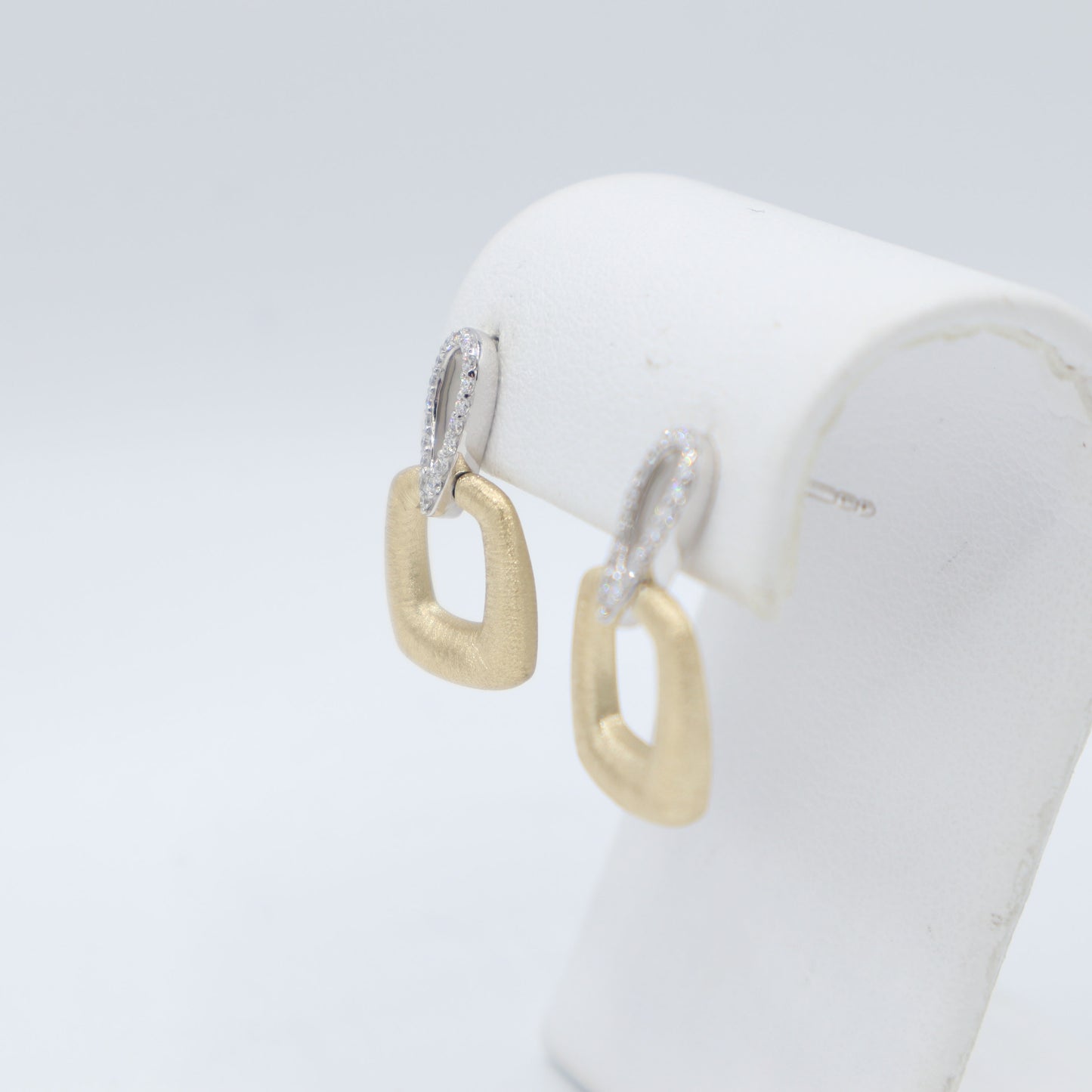 Two-toned Gold Square Earrings