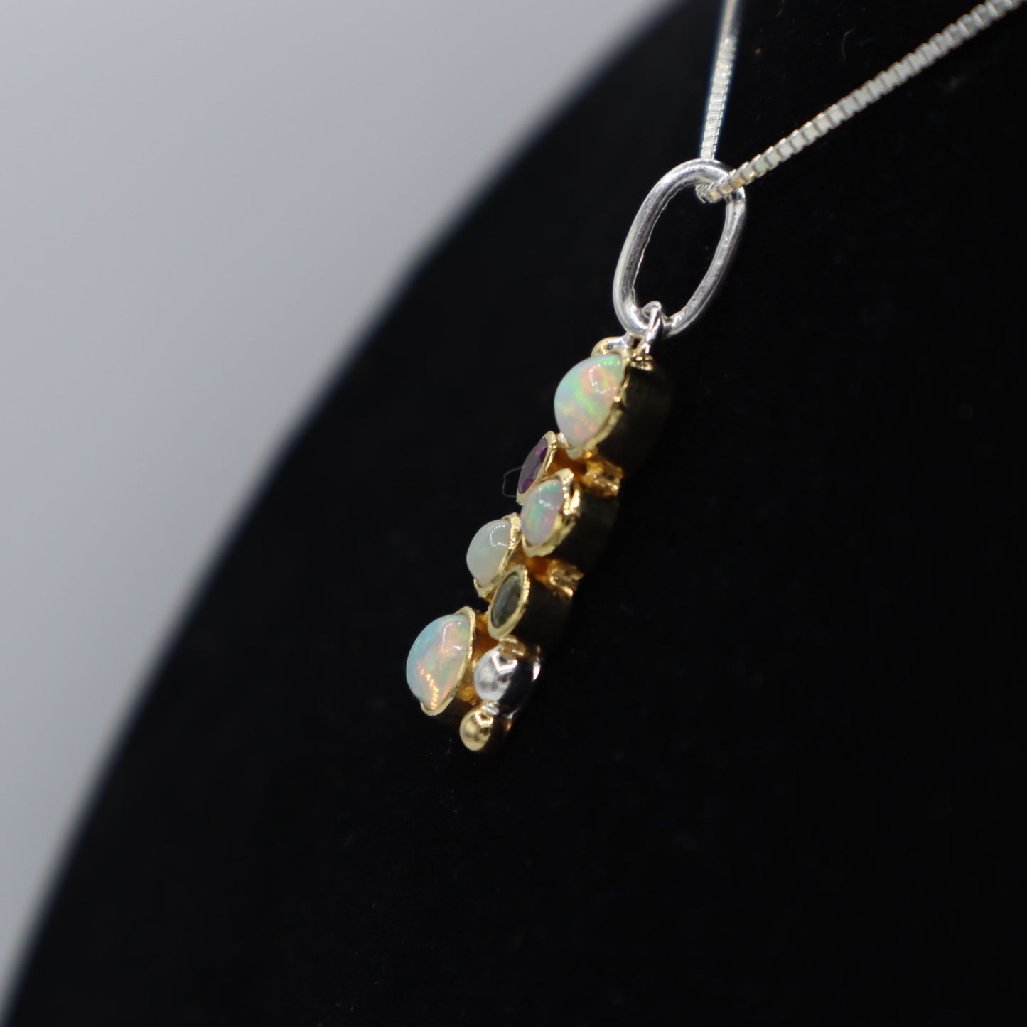 Opal Peridot Garnet Bubble Pendant