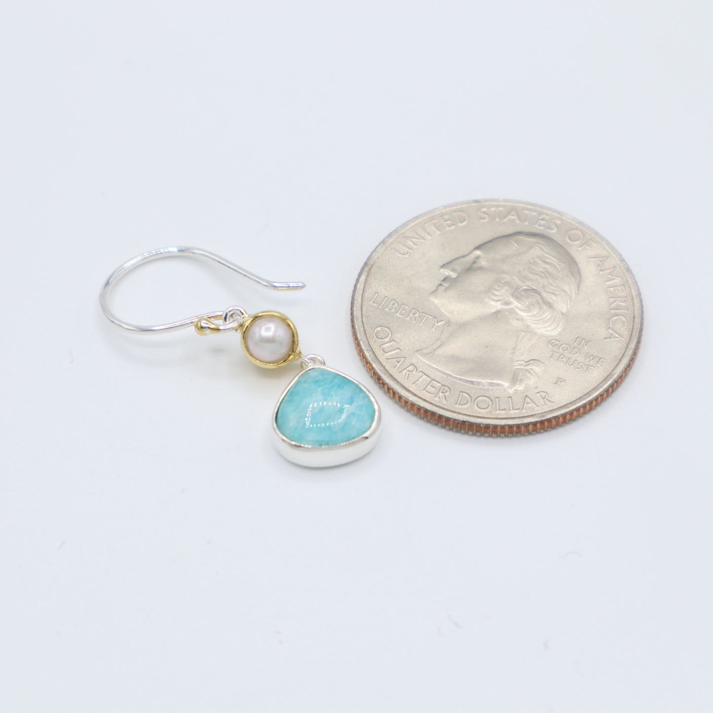 Mother of Pearl and Amazonite Earrings