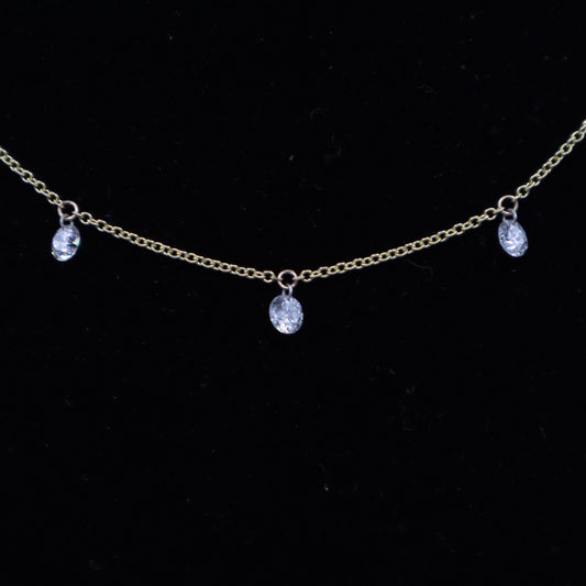 5 Drilled Diamond Chain Necklace