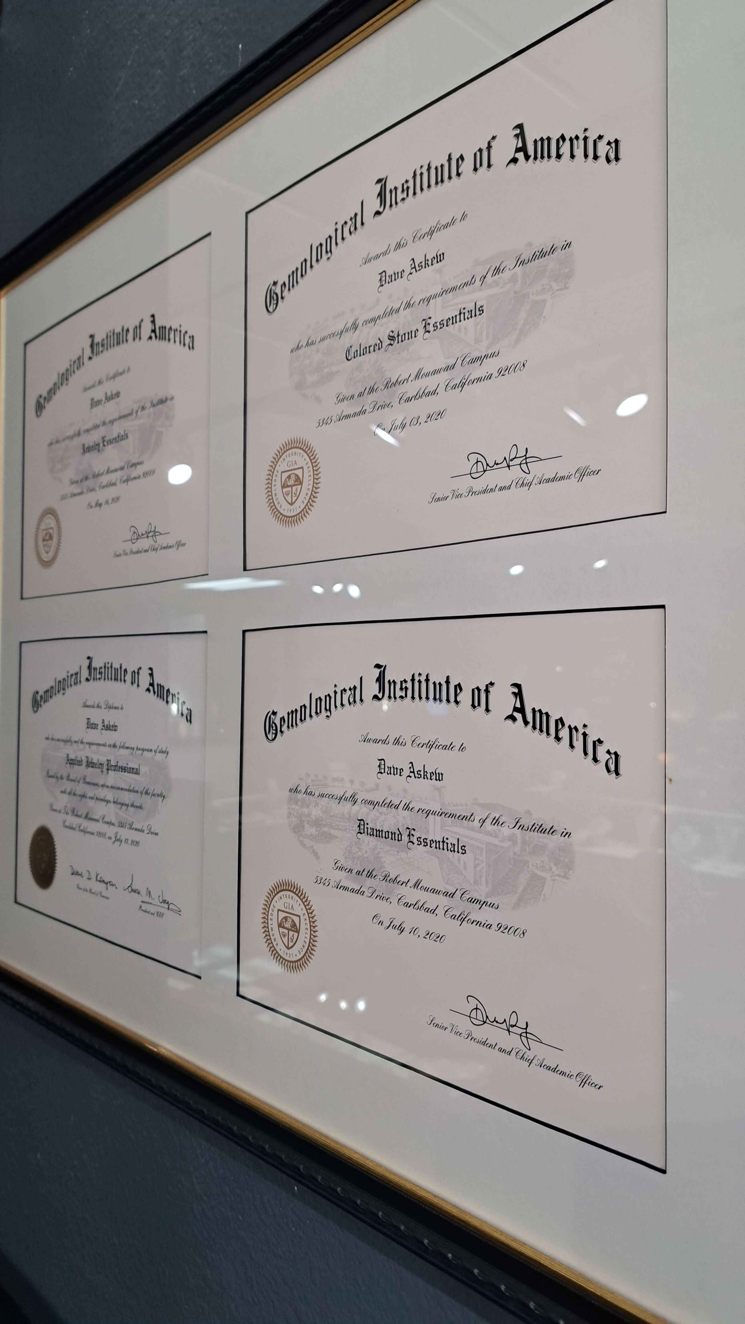 A Picture of Certifications issued by the GIA