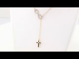 14K Yellow 1/5 CTW Natural Diamond Infinity-Inspired Cross 18" Necklace