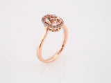 14K Rose Natural Pink Morganite & 1/8 CTW Natural Diamond Ring