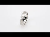 14K White Gold 6 mm Milgrain Beveled-Edge Comfort-Fit Half Round Band Size 10
