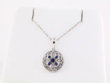 Sterling Silver Natural Blue Sapphire & .03 CTW Natural Diamond 18" Necklace