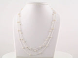 Sterling Silver Cultured White Freshwater Pearl 3-Strand 17" Necklace