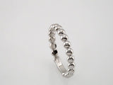 14K White 3 mm Stackable Beaded Ring