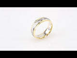 14K Yellow/White Gold 7 mm Milgrain Woven-Design Comfort-Fit Half Round Band Size 10.5