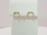 14K Yellow Gold .03 CTW Natural Diamond Crescent Earrings