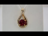 14K Yellow Gold 6 mm Natural Rhodolite Garnet & .04 CTW Natural Diamond Pendant